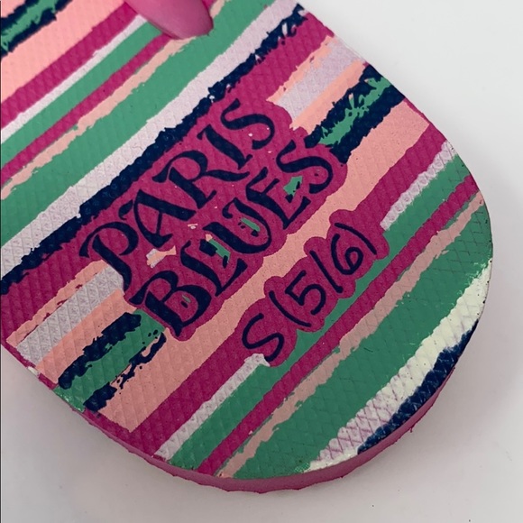 Paris Blues Striped Flip Flops - Picture 7 of 10